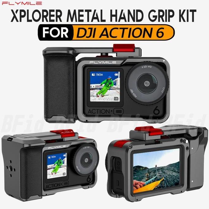 Osc - Flymile Metal Hand Grip Xplorer Kit Compatible For Dji Action 6 Handle Grip Kit Frame Mount Al