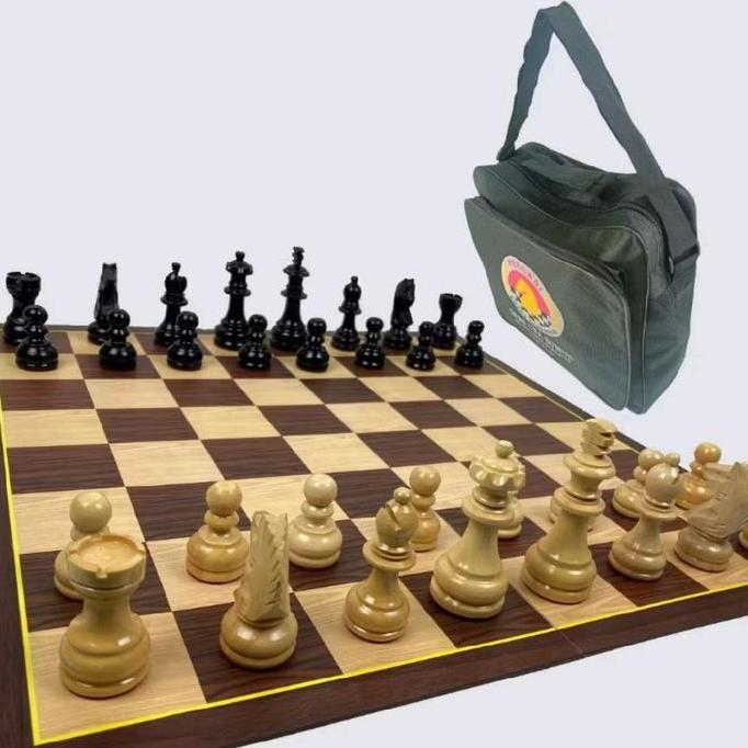 [ready] CATUR LIPAT BIDAK KAYU PERCASI PAKET LENGKAP DEGAN JAM CATUR Permainan Games Board