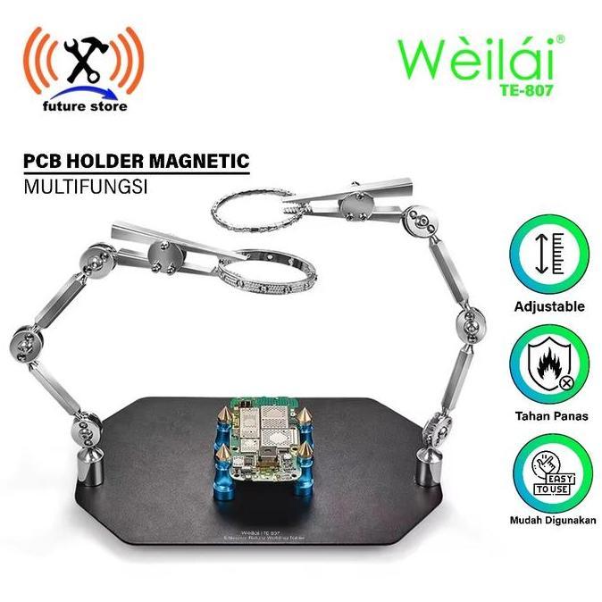 NEW  WEILAI PENJEPIT PCB & KACA PEMBESAR TE-807 ORIGINAL - PCB HOLDER MULTIFUNGSI - RAGUM JEPIT PCB 