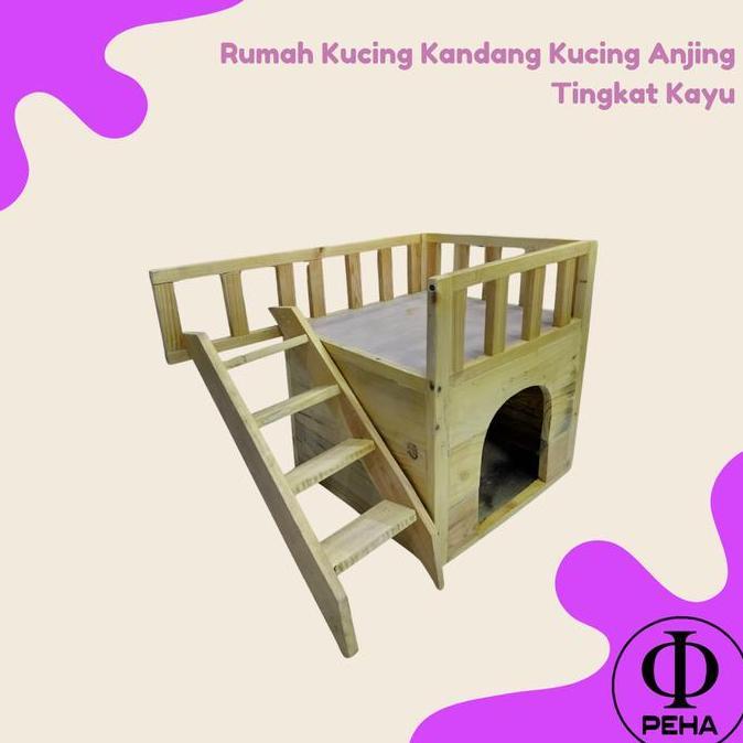 '+'+'+'+] Rumah Kucing Kandang Kucing Anjing Tingkat Kayu
