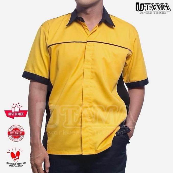 PREMIUM / Kemeja Kerja Karyawan Toko - Seragam Swalayan - Seragam Kerja Kantor Pendek -  Baju Kantor