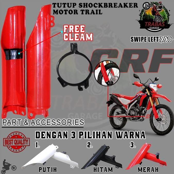 COVER TUTUP USD SHOCK CRF UNIVERSAL SHOCKBREAKER HONDA MOTOR TRAIL CROSS SUPERMOTO SUPER MOTO PNP