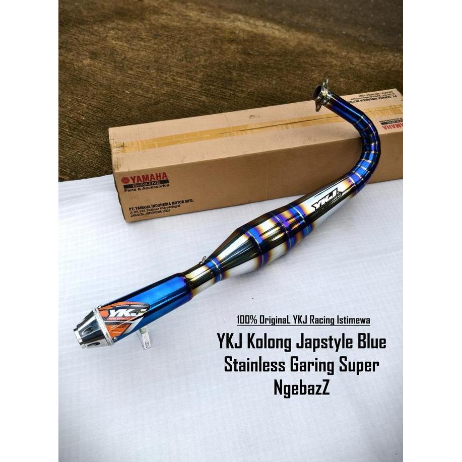 Knalpot YKJ RX King Kolong Japstyle Stainless Blue Garing Super NgebazZ Original YKJ Racing Istimewa