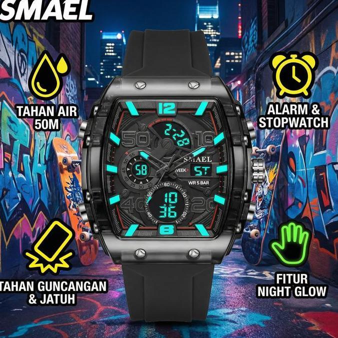 SMAEL 8109  Jam Tangan Stylish, Tahan Air & Banyak Fitur
