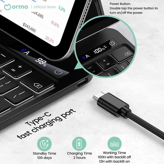 Naysillia_T - Ormo Magic Keyboard For Ipad 8.3 Inch Ipad Mini 6