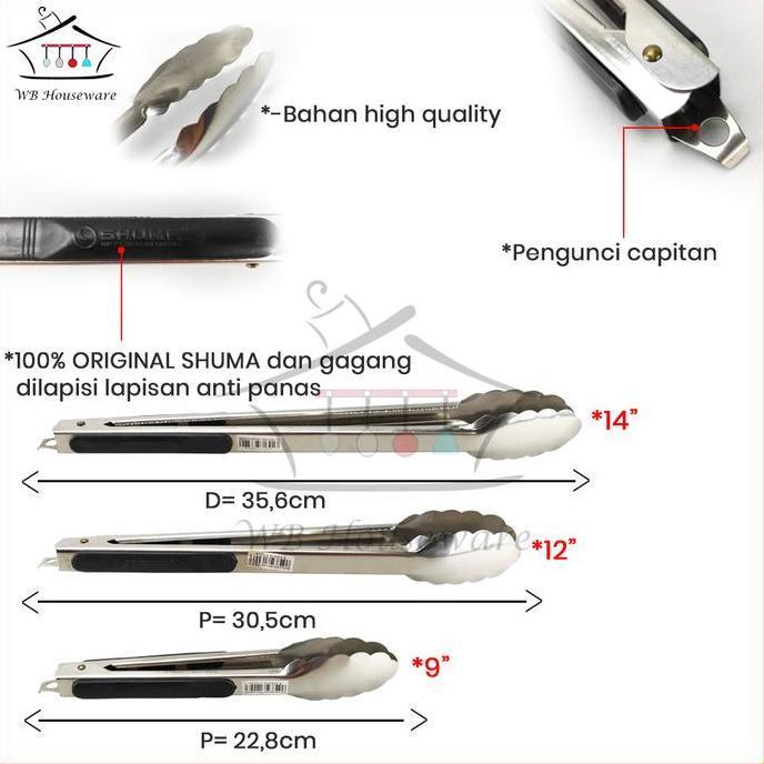 Gas- Penjepit Capit Jepit Stainless Makanan Kue Gorengan Panggangan Grill Bbq Shuma