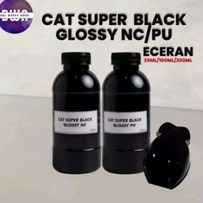 CAT SUPER BLACK GLOSSY PU NC 200 ML 200ML/CAT HITAM PU NC PAINT TERBARU