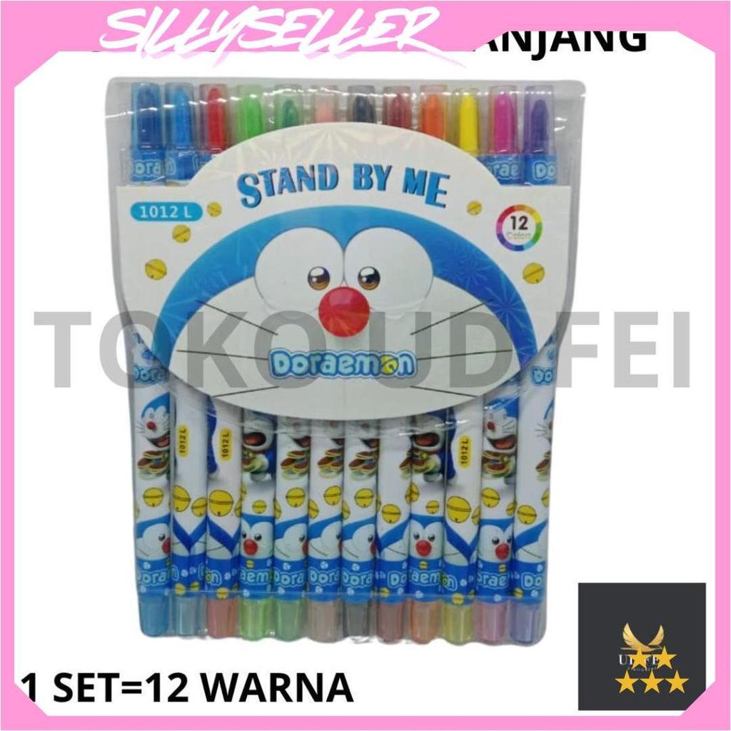 (1 SET=12 WARNA ) Crayon Putar Panjang/ Crayon Putar Fancy/ Crayon Putar/ Crayon Putar Fancy Murah U