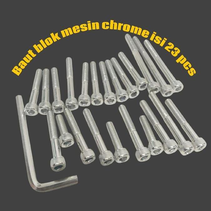 BAUT BLOK MESIN CHROME TIGER MEGAPRO BAUT BLOK MESIN BAUT L CROM MOTOR TIGER MEGAPRO MOTORCYCLE SV27