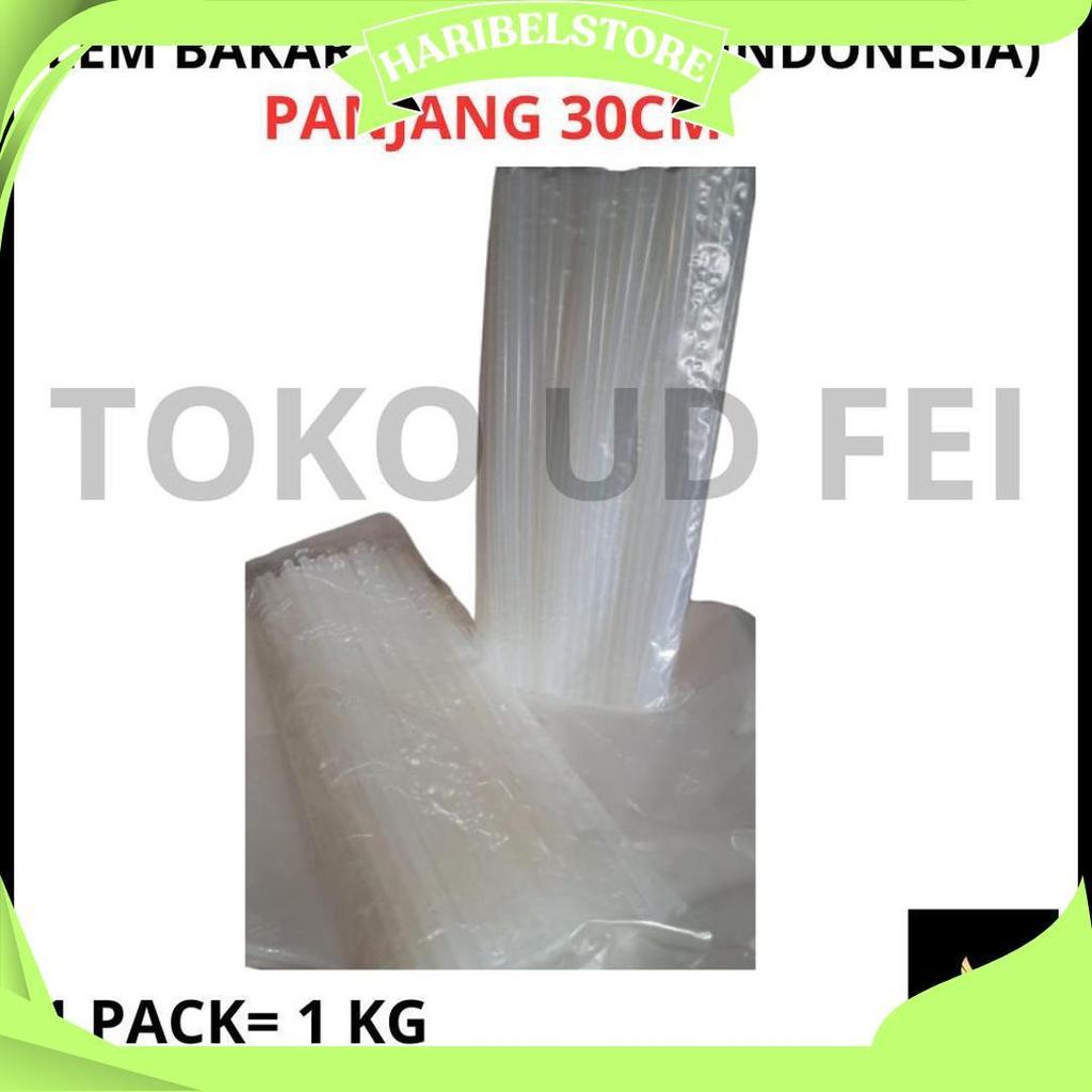 (1 KG 30CM LEM BAKAR INDONESIA) Lem Bakar Kecil/ Lem Tembak/ Lem bakar Panjang/ Lem Lilin Panjang UD