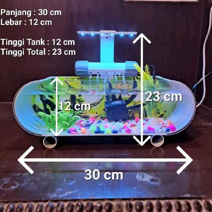 Aquarium Minimalis Air Terjun 1 Set Lengkap / Aquarium estetik