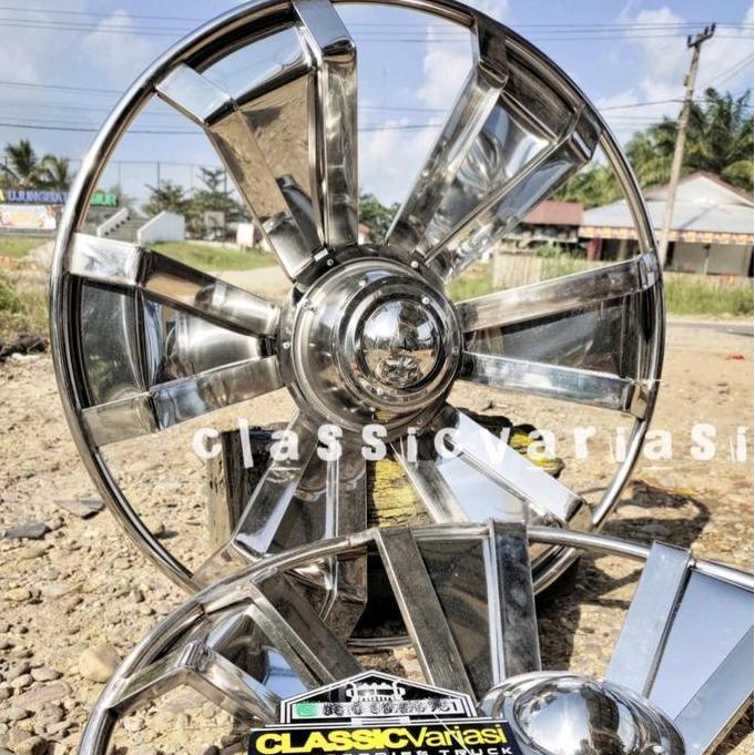 Whelldop Stainless Dop roda R20 dop roda truk Fuso Hino - sepasang / 2buah