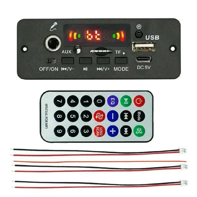 MODUL MP3 PLAYER STEREO 2X5 WATT AMPLIFIER DC 3.7V - 5V BLUETOOTH MIC KARAOKE PROMO