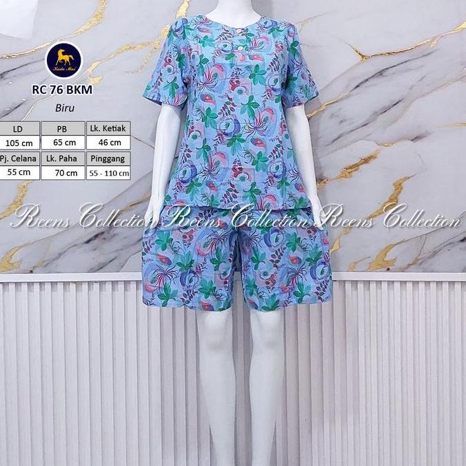 Whell- Batik Kuda Mas Setelan Rc 76 Ld 105Cm | Piyama Nita Celana Pendek Lengan Pendek Busui
