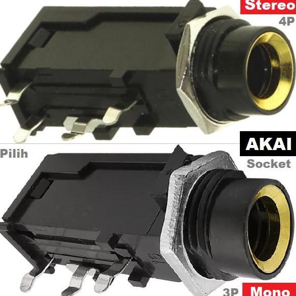 Socket Stereo/Mono Headphone/Microphone Soket Jack MIC Akai Toa 6.5mm MI99