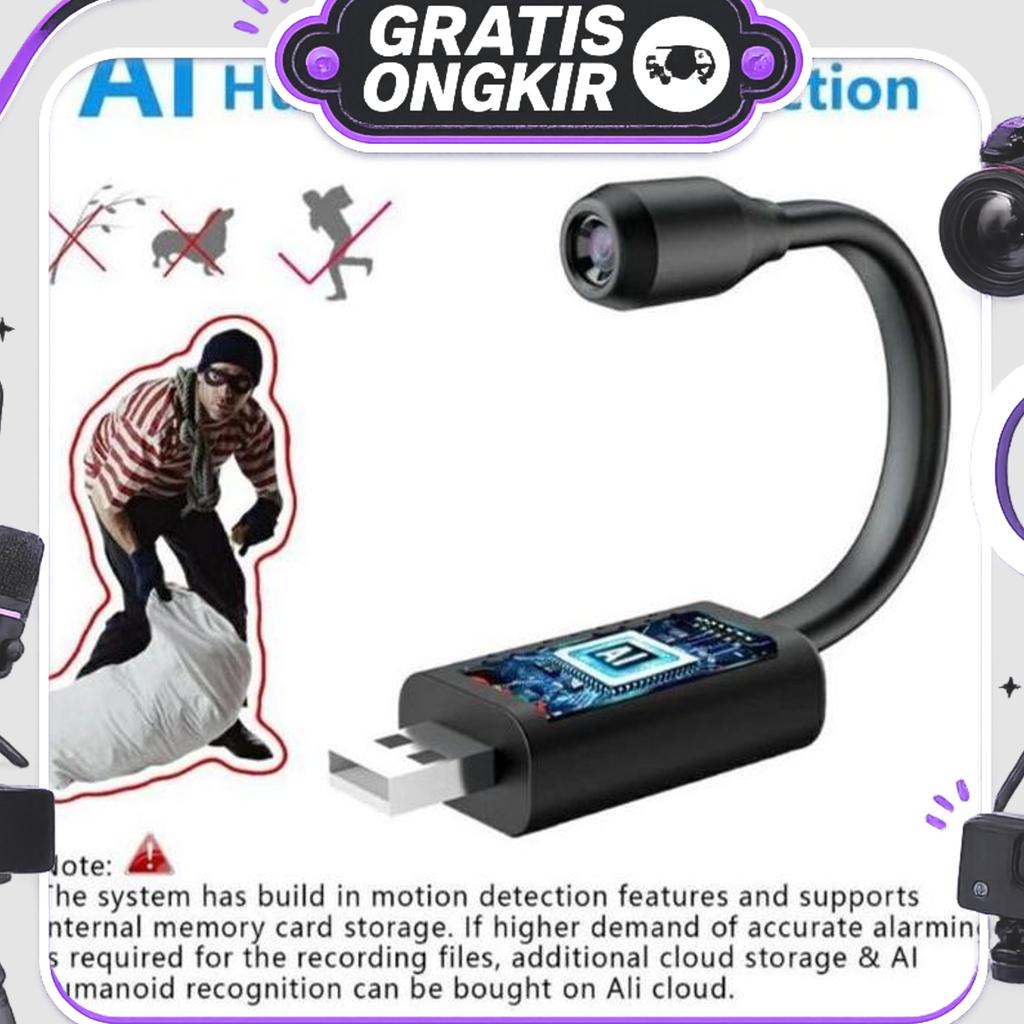 Paket Lengkap Cctv V380Pro Usb Cam Plus Memory Card Bisa Cod/ Cctv Usb/ Usb Camera Kamera Smart Wire