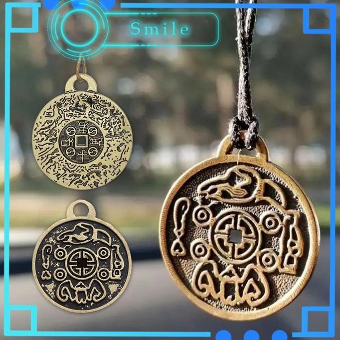 BLAZONE Kalung Amulet Keberuntungan Paduan Seng Kalung Hoki China Kalung Jimat Keberuntungan Money A