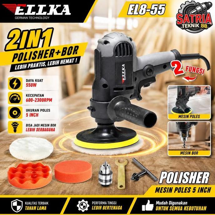 ELLKA Mesin Poles 5 inch Polisher Mesin Poles Body Motor Body Mobil Alqshop