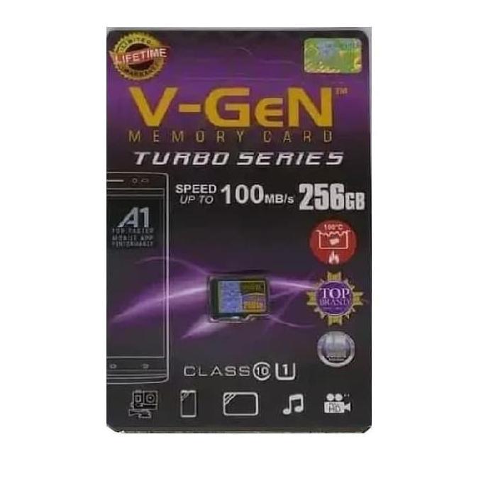 V-Gen Micro SD Vgen 256gb Class 10 Turbo Series Memory Card HP 256 gb