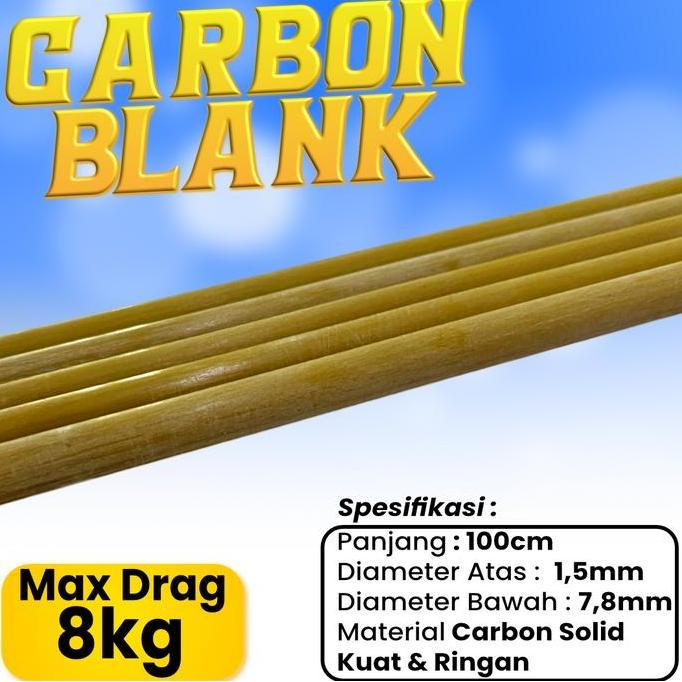Carbon Blank Sutet Solid Bubut Ringan 100cm Kuat Untuk Pancing