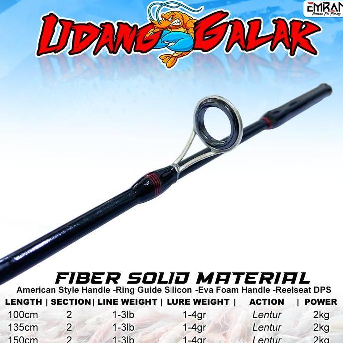 Joran Pancing Udang Galak Fiber Solid Warna COD