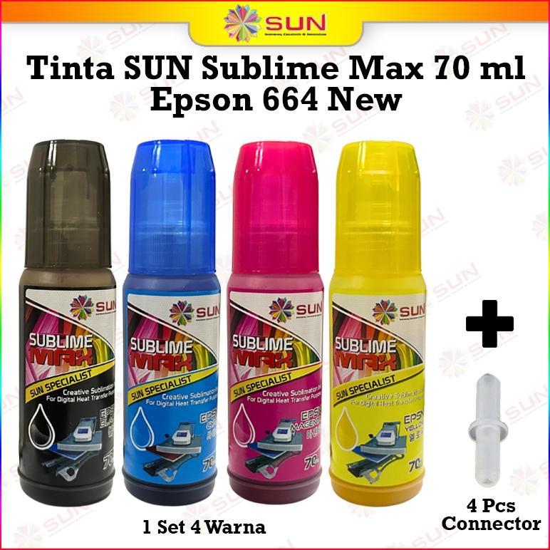 Tinta Epson Sublim 003 / 001 / 664 - SUN Sublime Max 70 ml ( transfer ke mesin press kaos, mug, piri