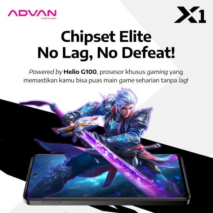 Dho9925 - Advan X1 Mediatek Helio G100 8Gb+8Gb/128Gb High Refresh Rate 120Hz Ips Fhd+ Sony 64Mp Big 