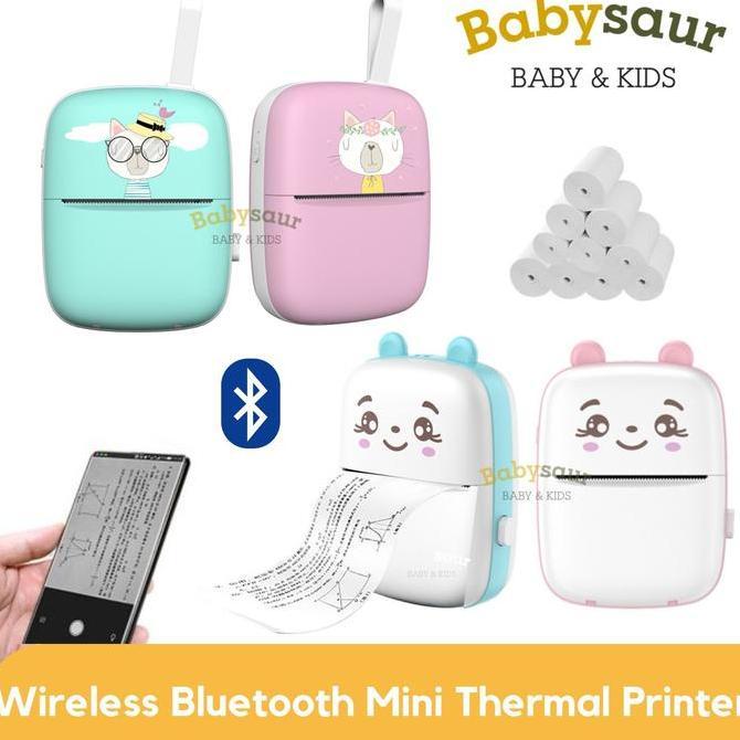MINI POCKET PORTABLE BLUETOOTH PRINTER THERMAL MAINAN CETAK FOTO ANAK