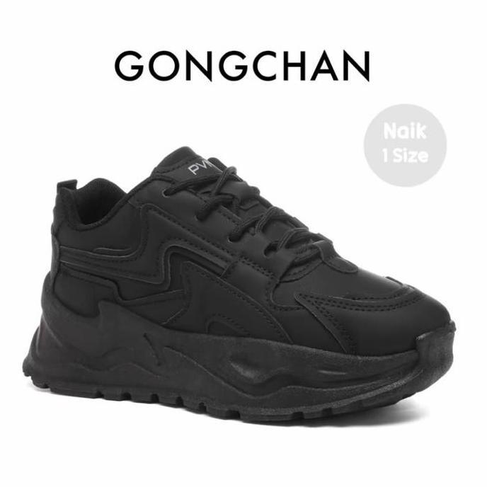 PREMIUM / Sepatu pvn gongchan Shoes Pria Black Sneakers Sport