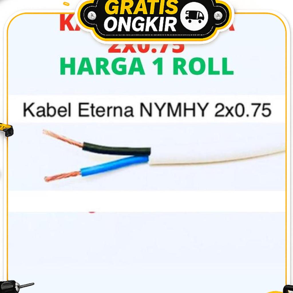 Kabel Listrik Eterna 2X0.75 Serabut 50 Meter Kabel Listrik Nymhy Eterna 1 Roll