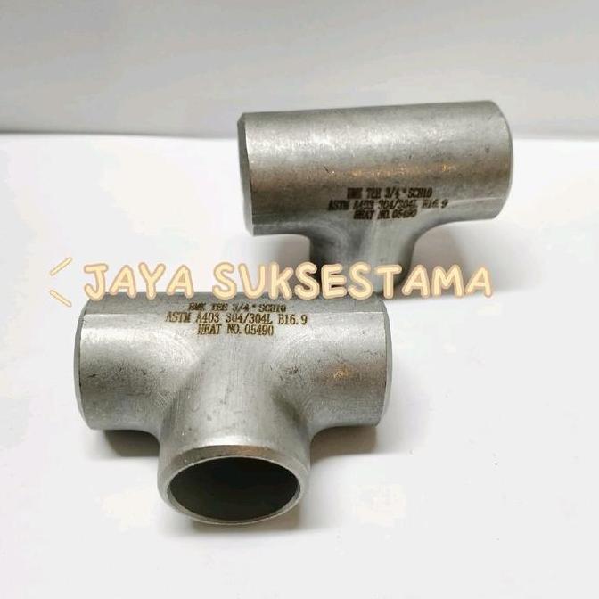 TEE LAS SCH10 STAINLESS SS 304 4" INCH TEE SCH 10 SS304 BARU