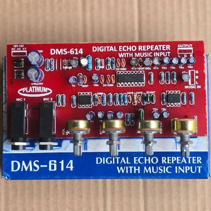 DMS 614 KIT PCB MODULE MODUL PENGUAT AUDIO MIC ECHO DIGITAL ECHO REPEATER DMS 614 PLATINUM MIC MICRO