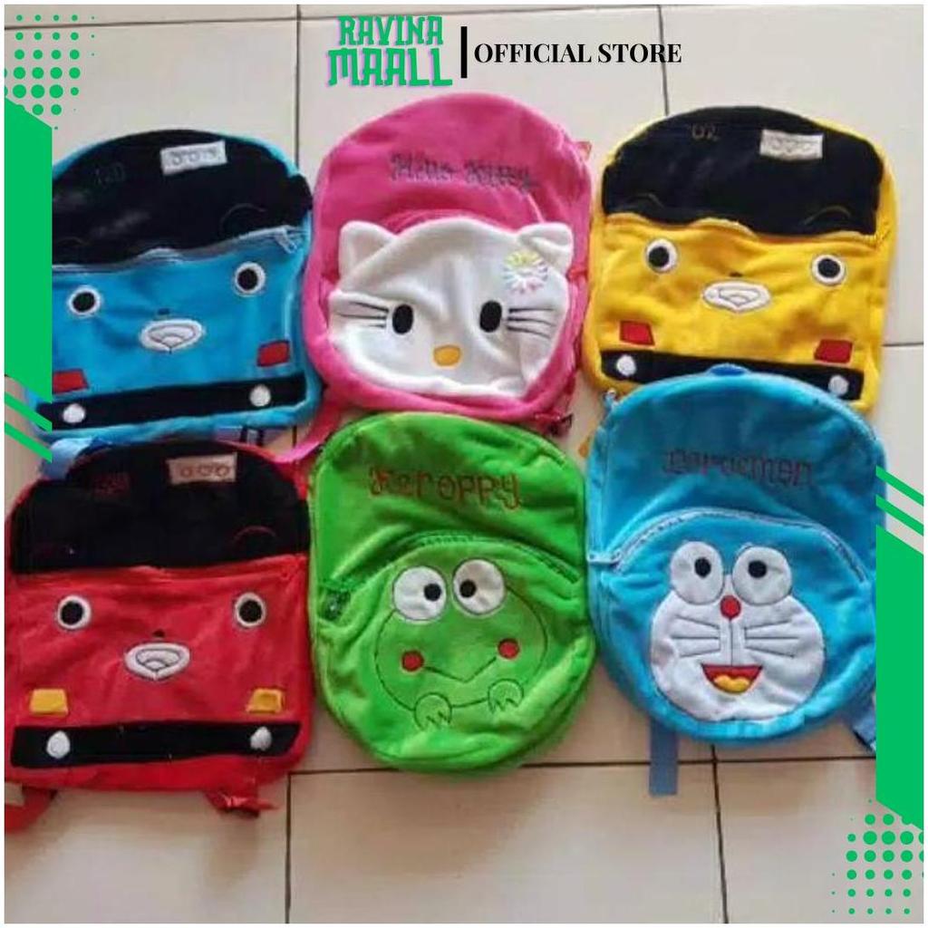 Tas Anak Karakter Ransel Velboa 35x35cm Lembut GD Ori