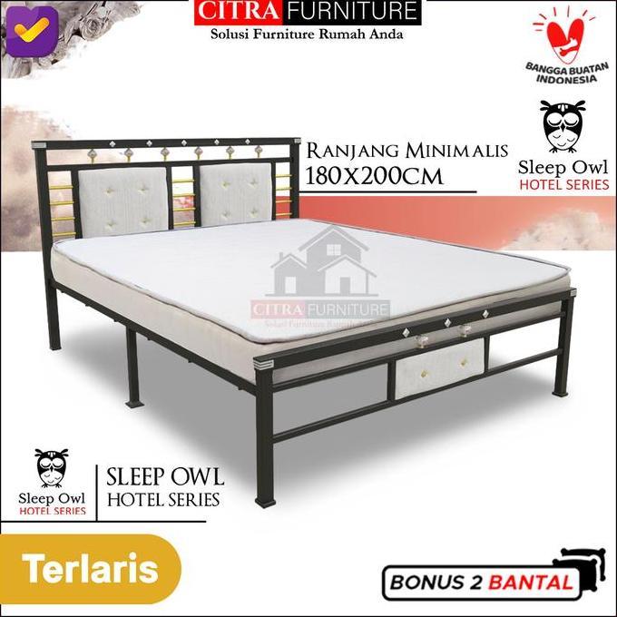 Bestseller- Ranjang Besi Minimalis |Dipan Besi |Rangka Tempat Tidur Springbed 180
