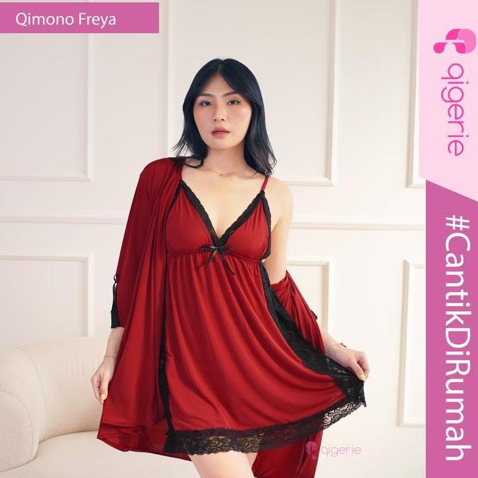 FREYA QIGERIE | Baju Tidur Kimono Sexy | Lingerie Kimono One Set