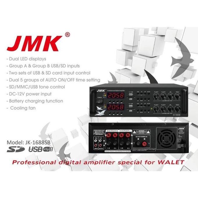IDHIAYI Ampli  Walet 2CH Khusus JMK jk-1688SB Ampli Wallet 2 player USB AMPLIFIER