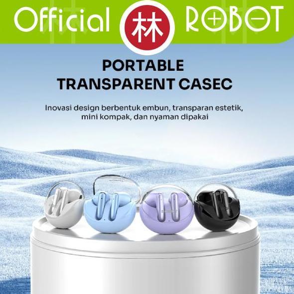 Robot Flybuds T30 TWS Wireless Earphone With Transparent Case Headset Bluetooth 5.3 New T30