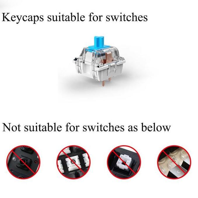 FURYCUBE Spider Web/Lightning Translucent Keycaps 126 Keys Cherry Height Keycaps Sets for Mechanical