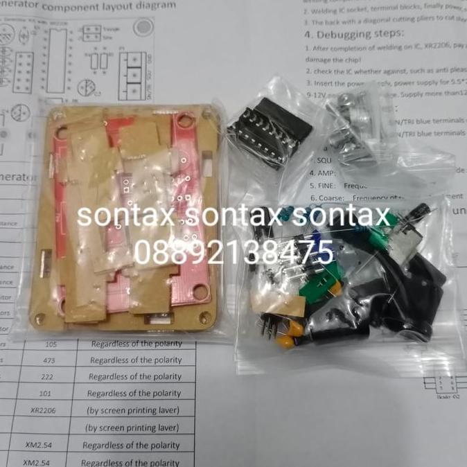 PCB KIT KITS IC XR2206 XR 2206 SIGNAL GENERATOR SINYAL AUDIO SINE STX27