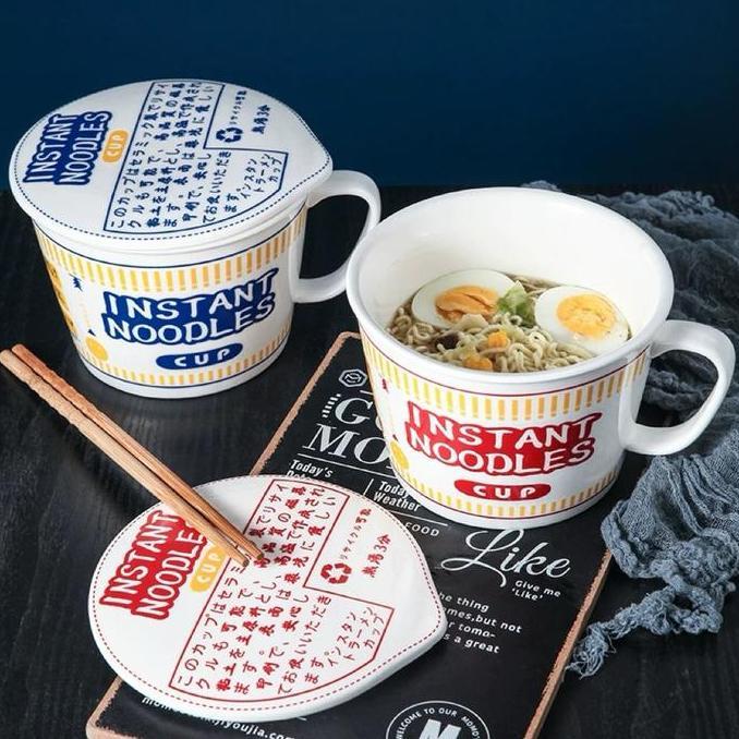 Siap Kirim Mug Keramik Cup Noodle / Gelas Mie Instant unik
