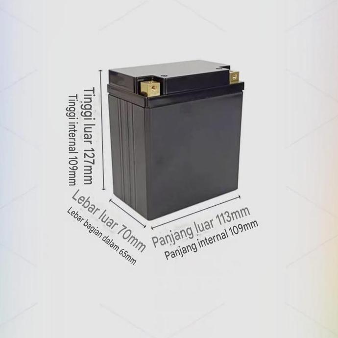 Box Aki Motor 12V 3Ah 4Ah 5Ah 7Ah 12Ah Kotak Baterai Case Aki Kuningan