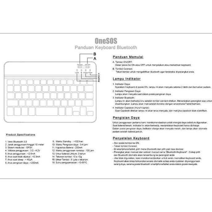 Chez- Onesos Keyboard Bluetooth - Universal