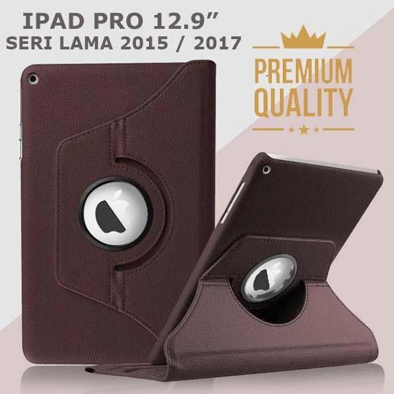 Chez- Ipad Pro 12.9 Inch 1St 2Nd 2015 2017 Rotating Bookcover Casing Case