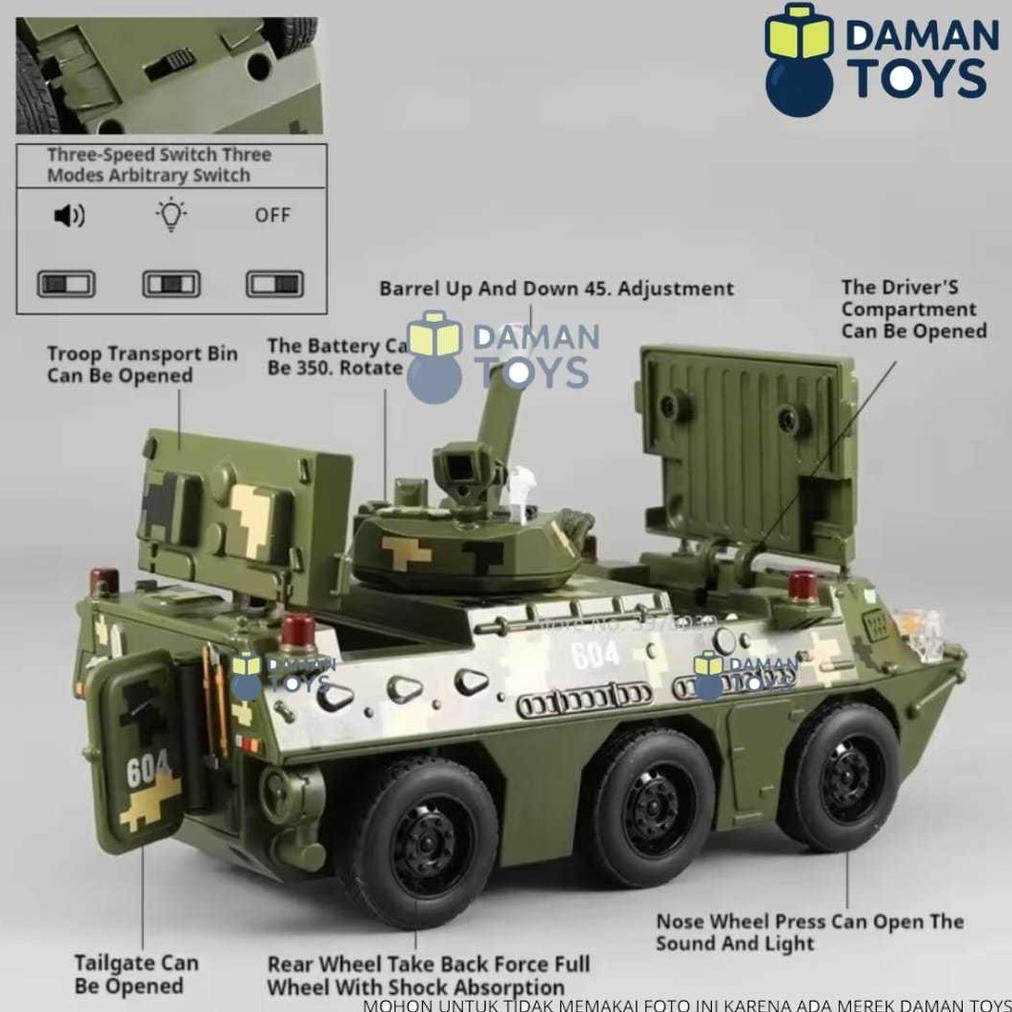 Mainan Diecast Tank Army
