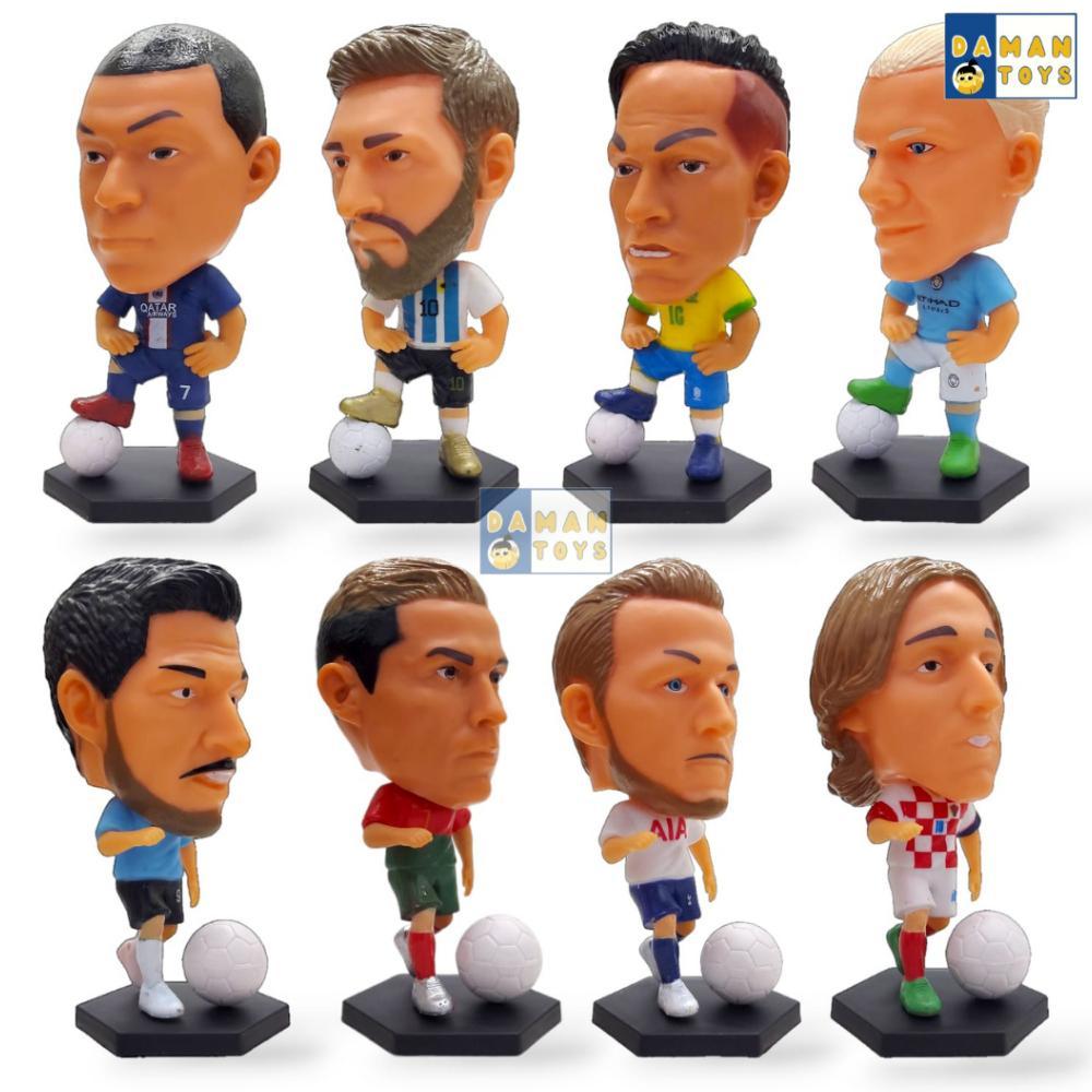 Miniatur Figure Pemain Bola Soccerwe Kodoto Ronaldo Mbappe David Beckham Lionel Messi Sergio Ramos