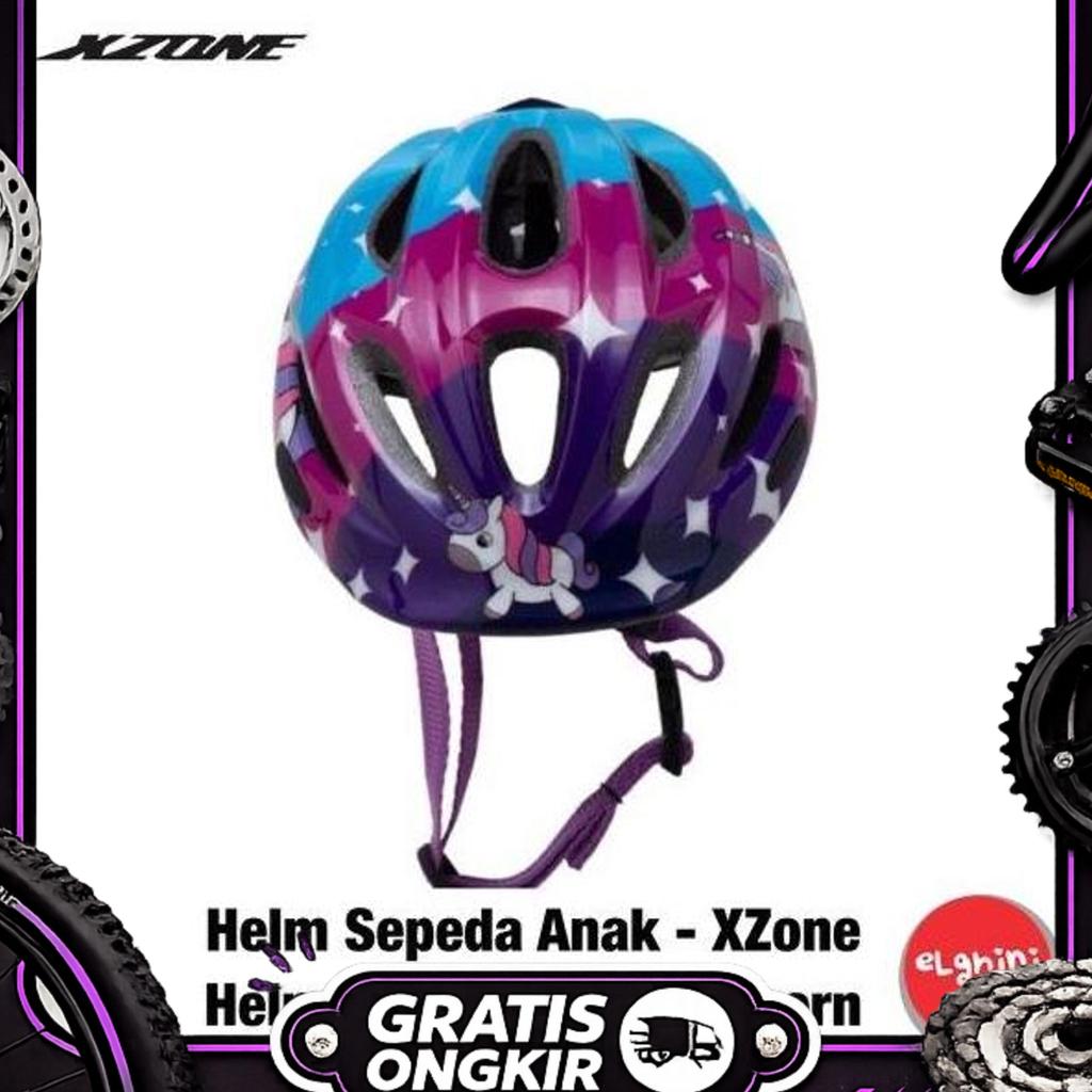 Xzone Helm Sepeda Anak Perempuan Unicorn