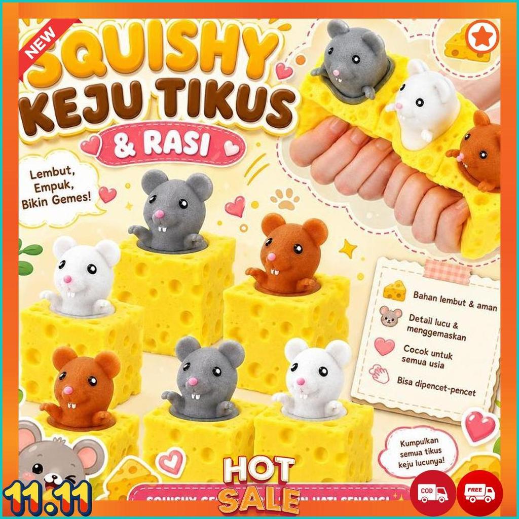 MAINAN KARET SILIKON KEJU TIKUS / MAINAN TIKUS KEJU KARET SILIKON discoveryseller