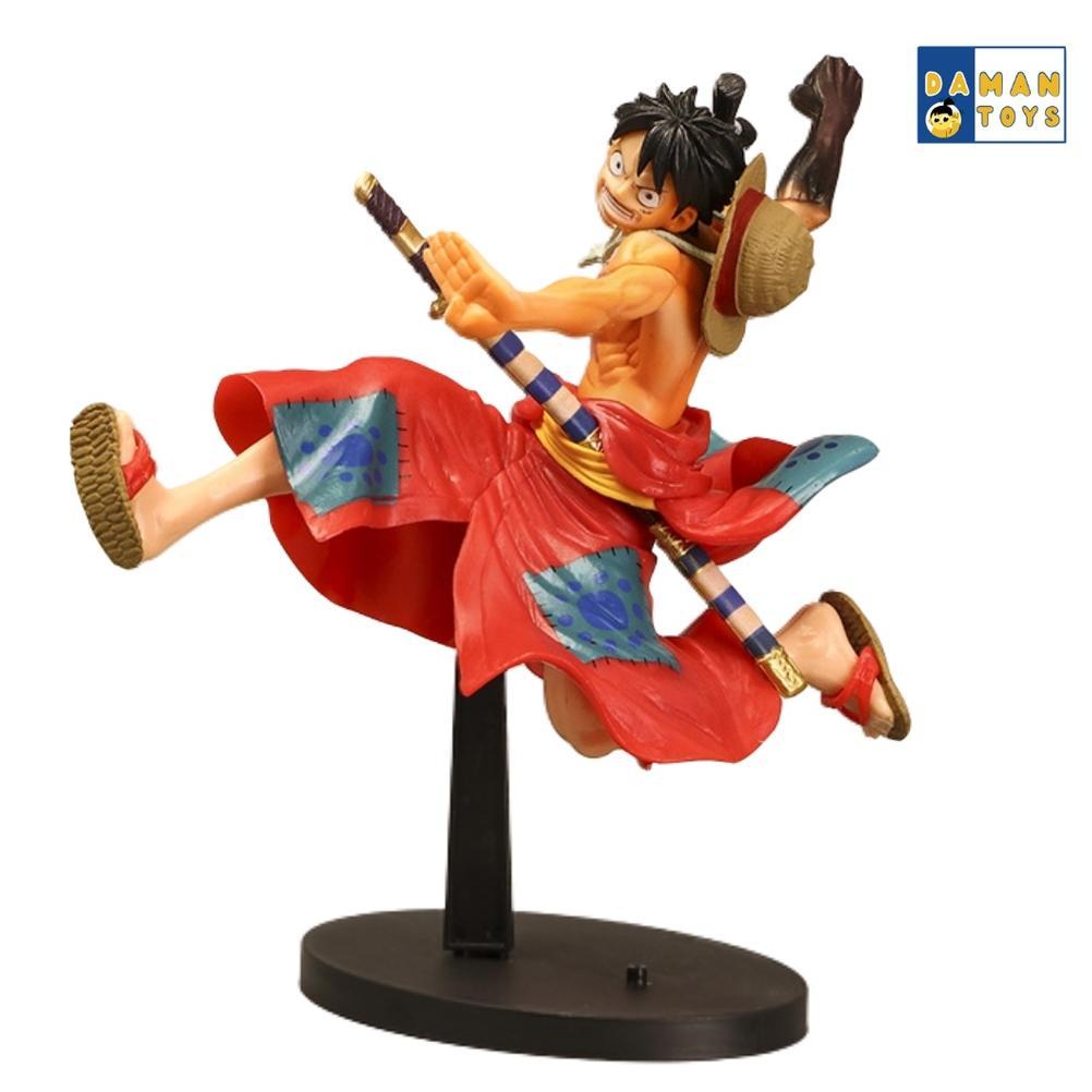 Action Figure Anime One Piece Luffy Wano Kimono
