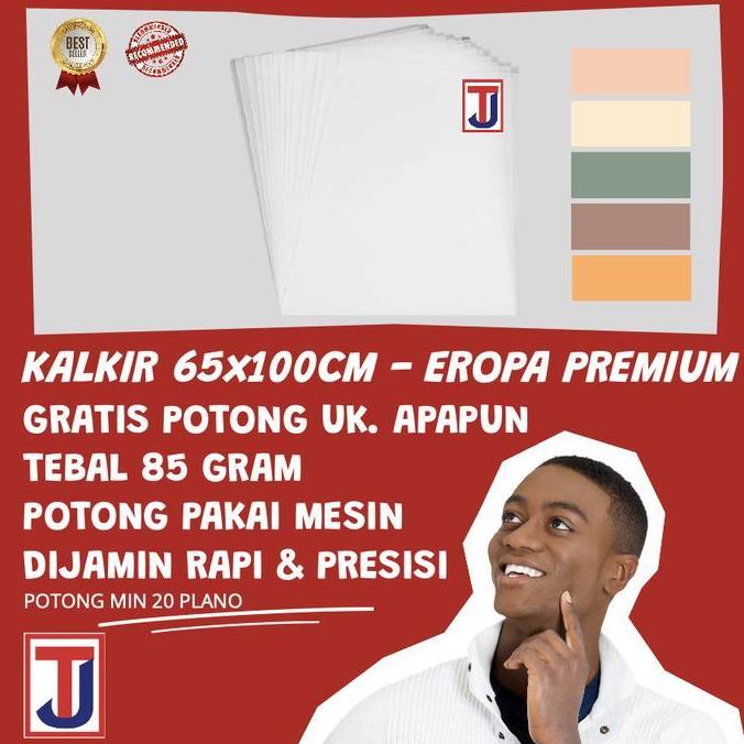 KERTAS KALKIR 80 GRAM PLANO 100 x 65 CM ( = 9 Lembar Ukuran A4 / F4 )