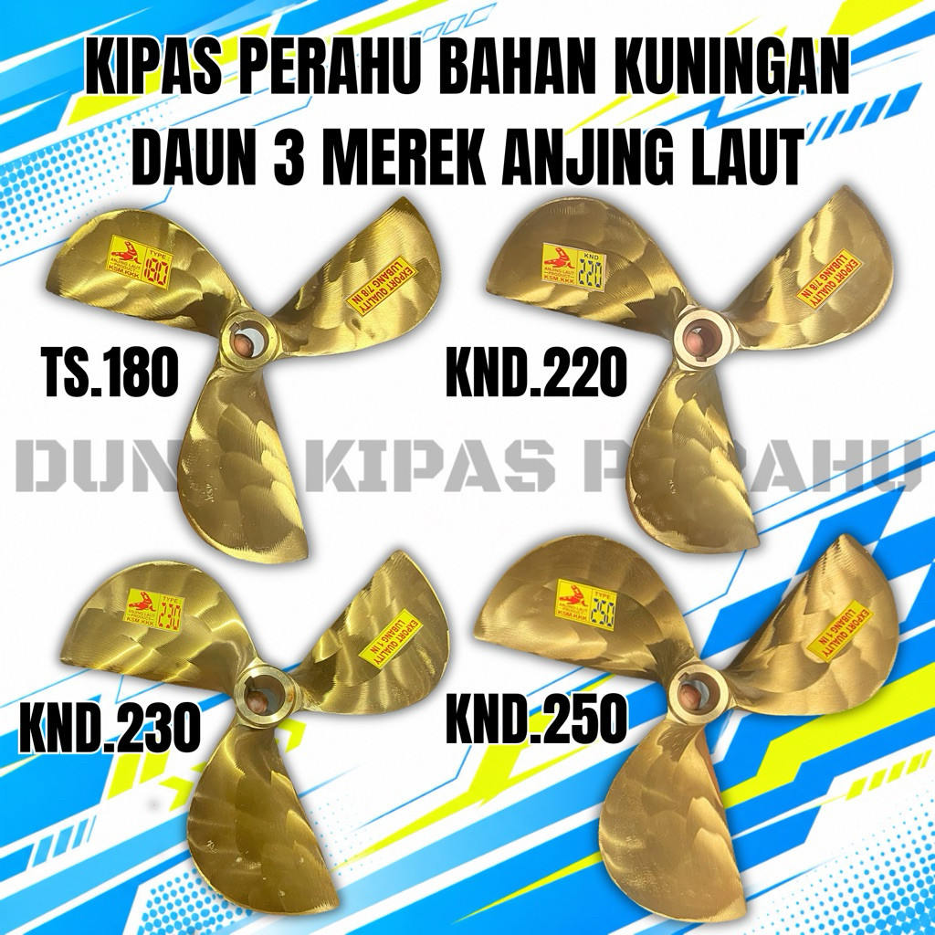 KIPAS PERAHU MESIN DOMPENG TIPE 180,220,230,250 MEREK ANJING LAUT,PRODUCT KSM.KKK,BAHAN KUNINGAN